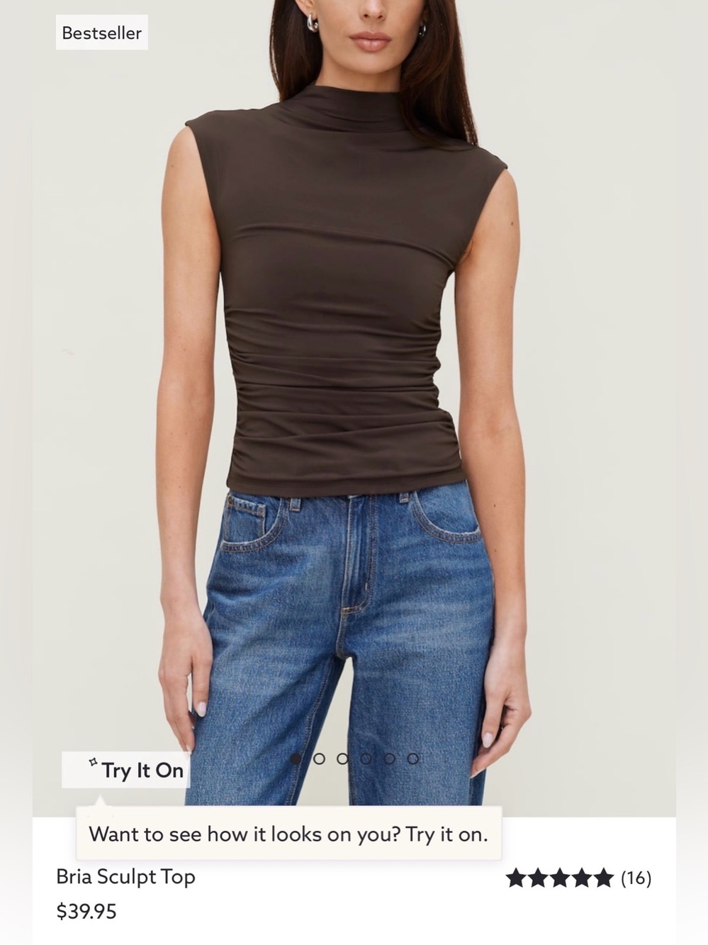 Dynamite Bria sculpt top brown